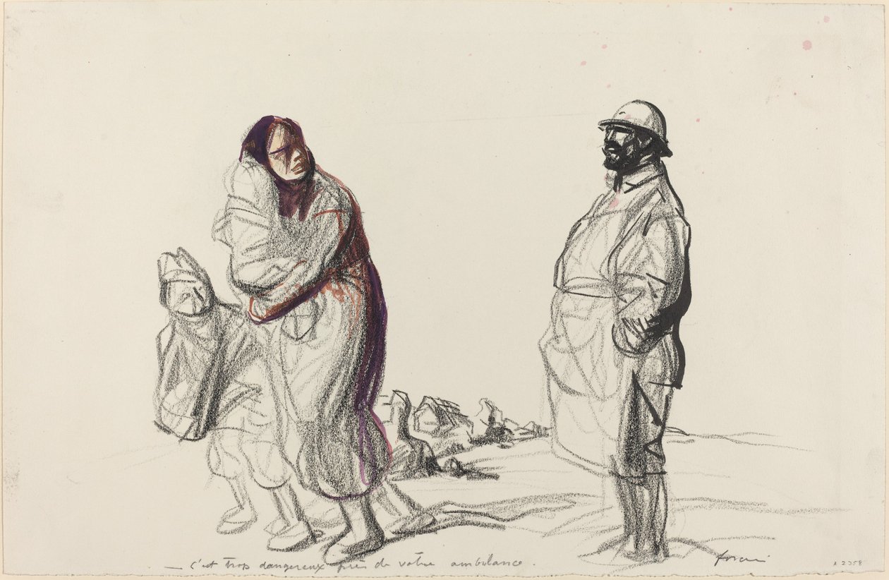 V blízkosti vaší ambulance je to příliš nebezpečné, c. 19141919. od Jean Louis Forain