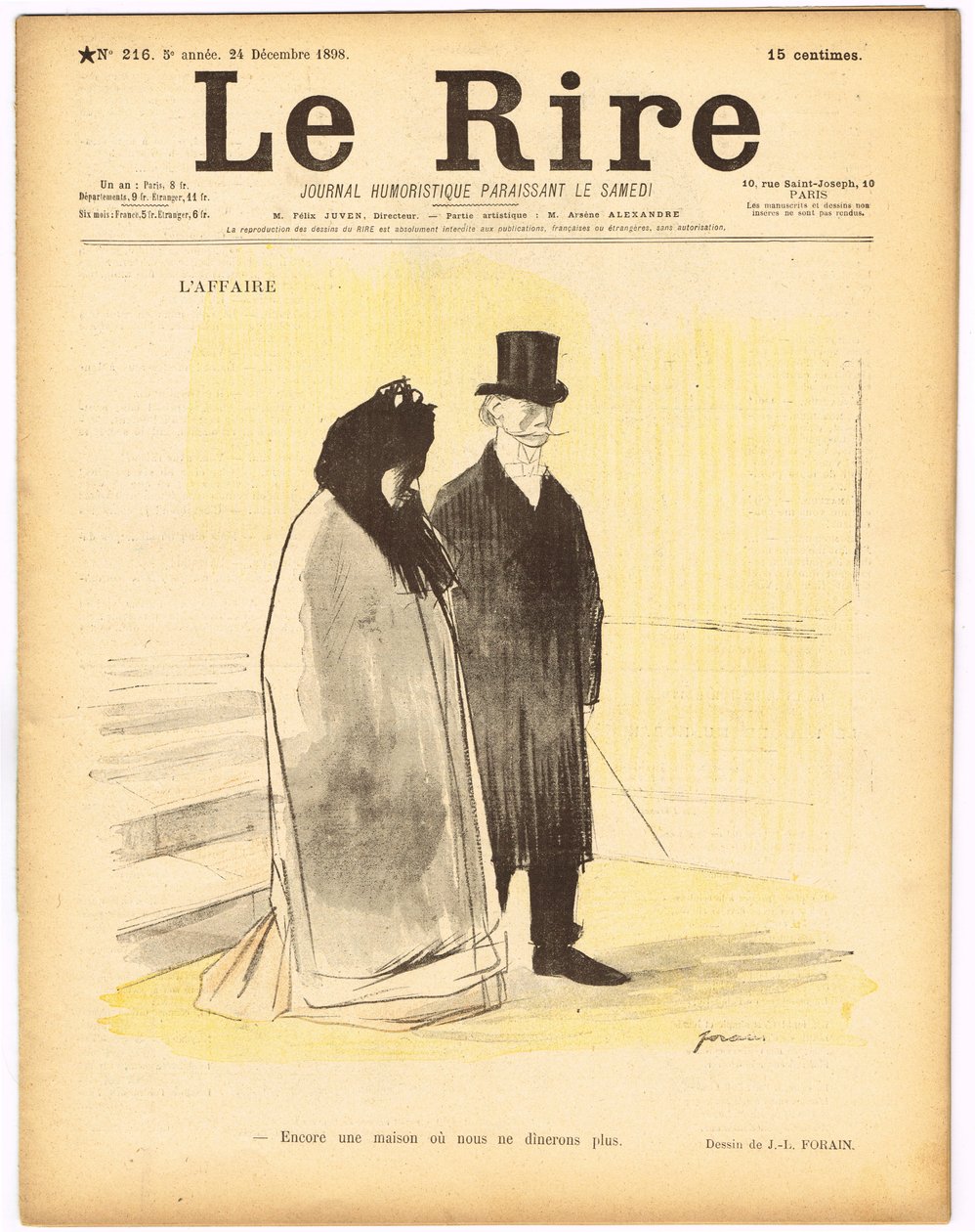 Obálka „“Le Lire“, Satirický v barvách od Jean Louis Forain