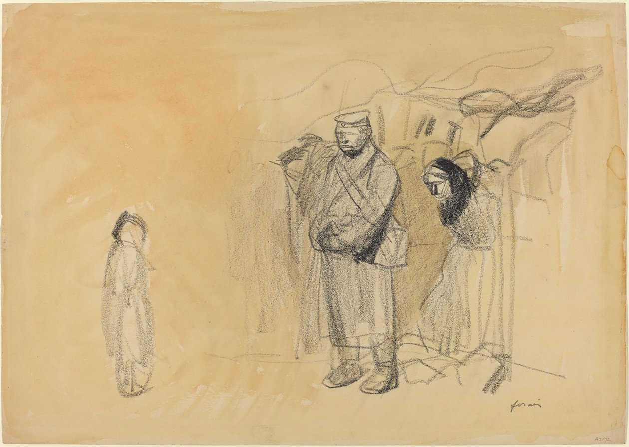 Němečtí vojáci a francouzské dítě od Jean Louis Forain