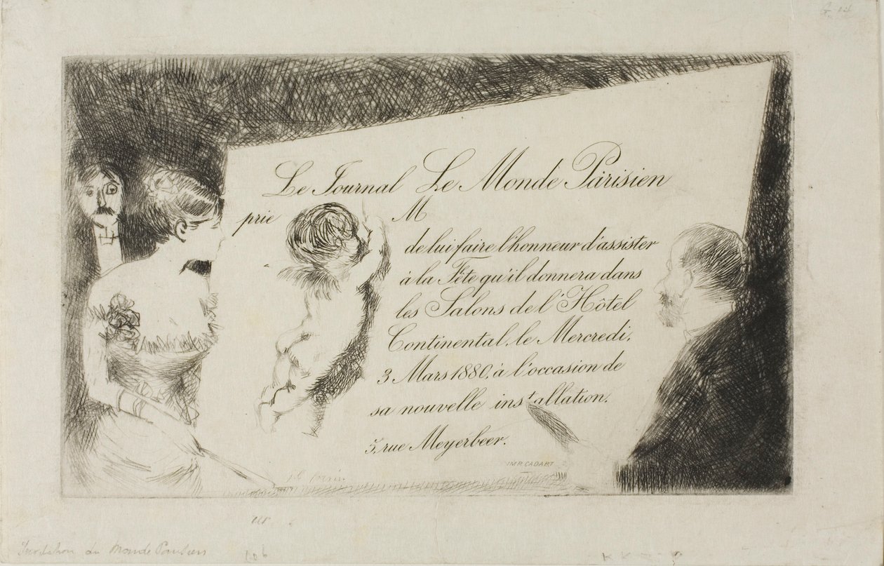 Pozvánka z novin "Le Monde Parisien" od Jean Louis Forain