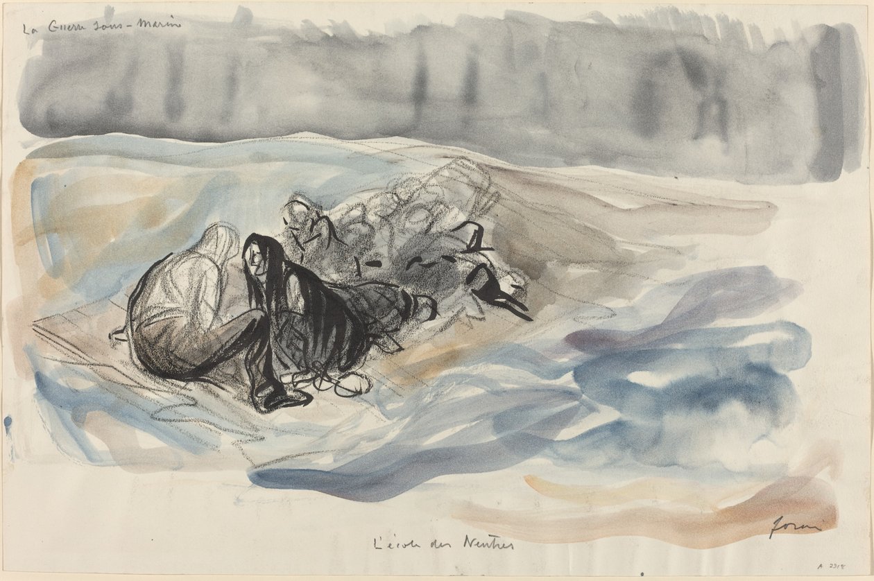 Podvodní válka. The School of Neutrals, c. 19141919. od Jean Louis Forain