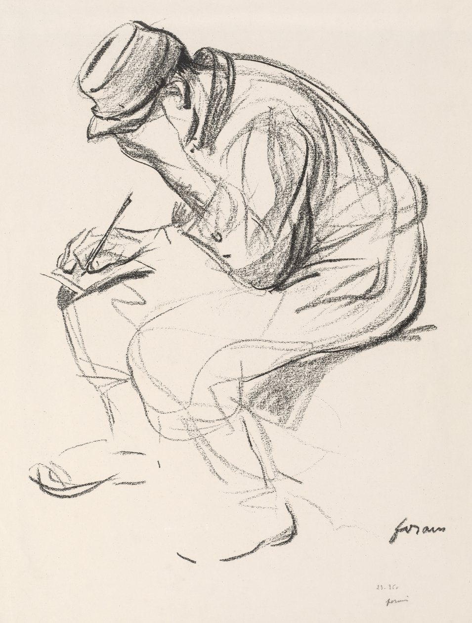 Válečný zajatec, psaní dopisu od Jean Louis Forain