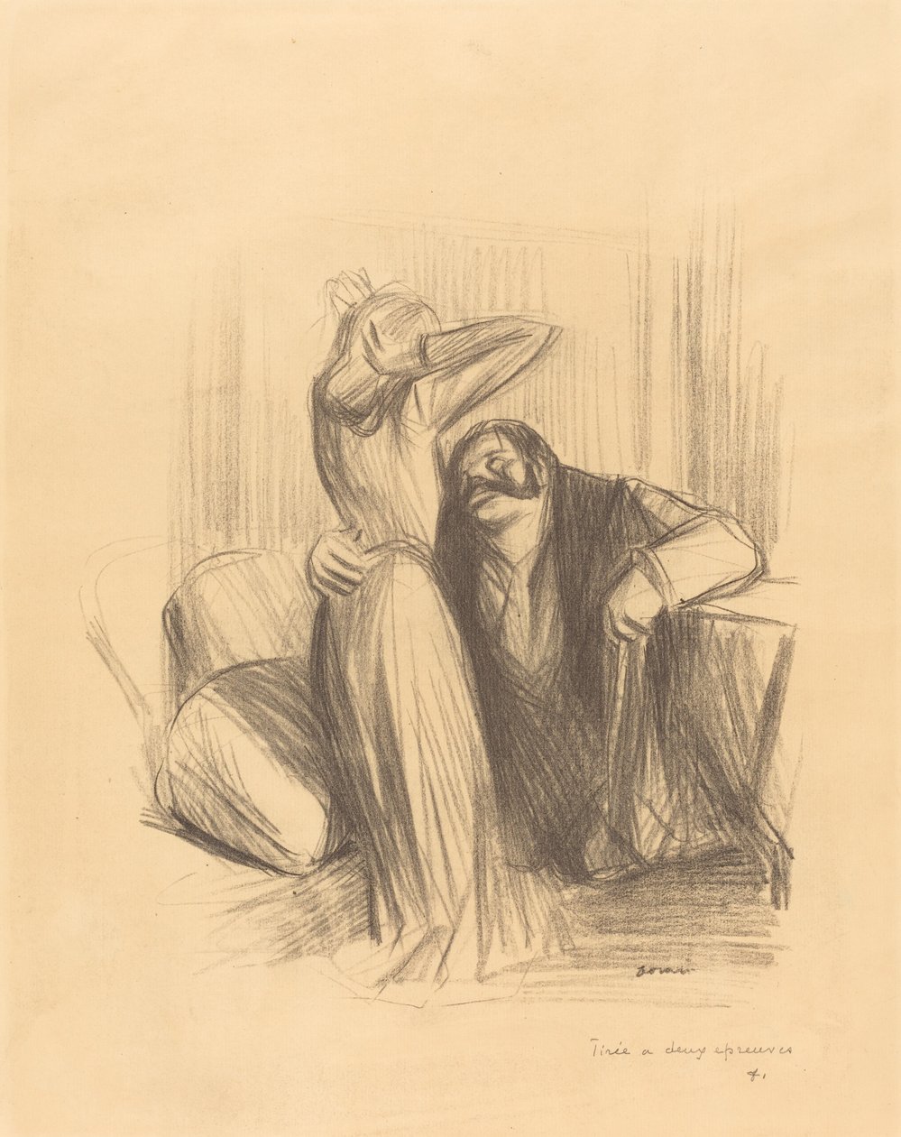 Scéna v soukromé místnosti (vertikální deska) od Jean Louis Forain