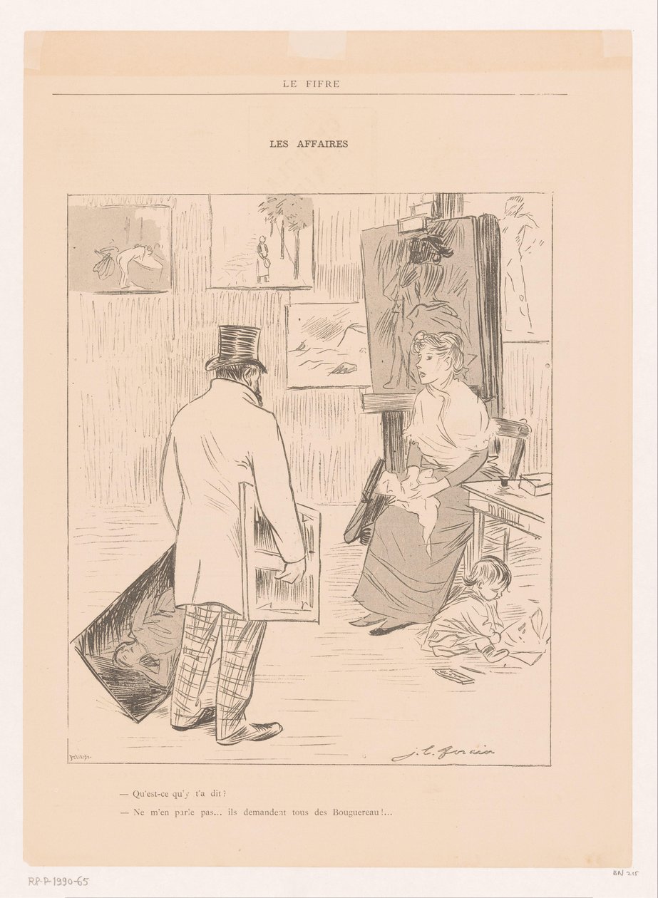 Malířská rodina ve studiu Les Affaires (název na objektu) od Jean Louis Forain