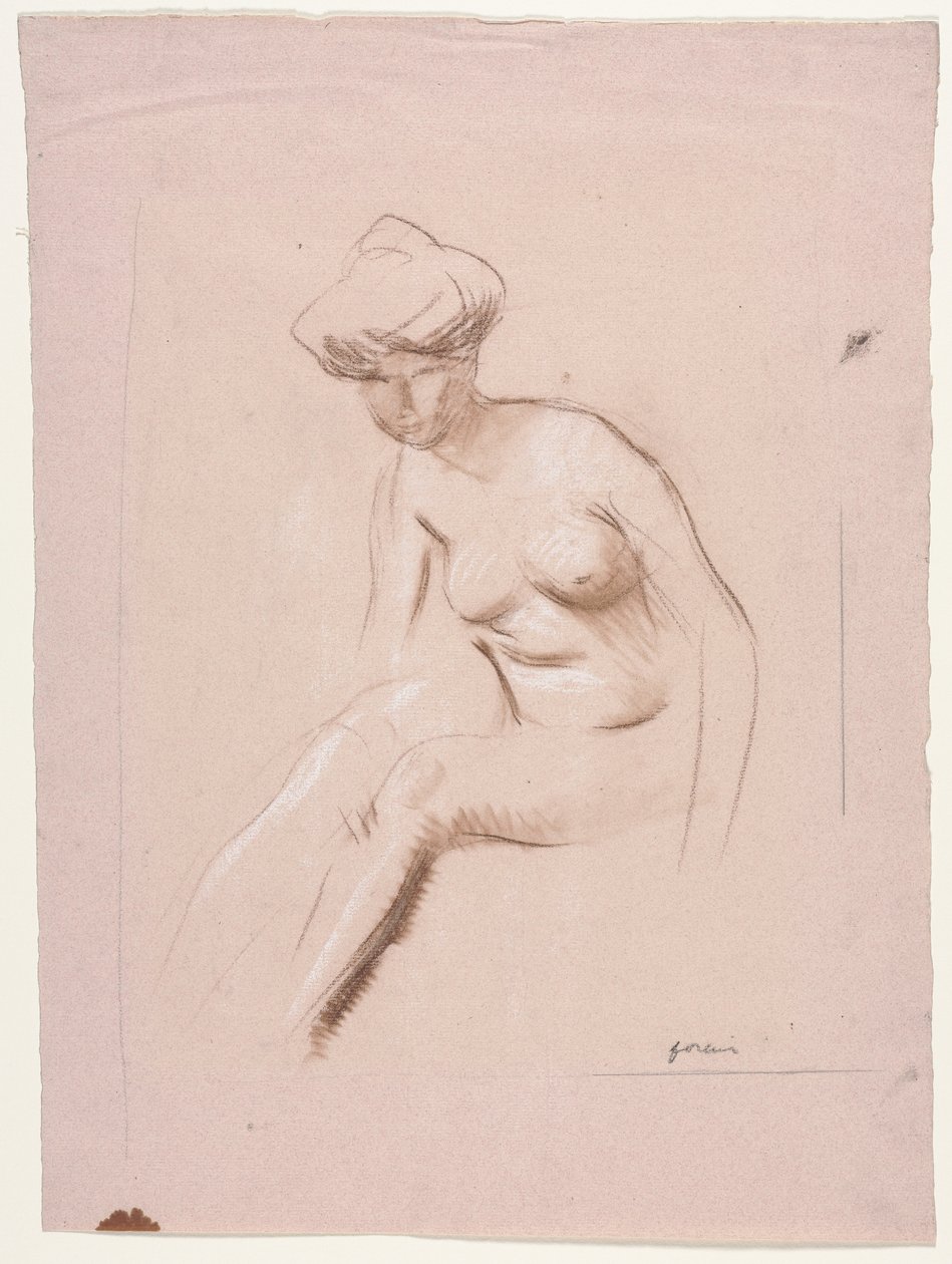 Sedící Nude, čtvrtá čtvrtina 19. století nebo první třetina 1900. od Jean Louis Forain