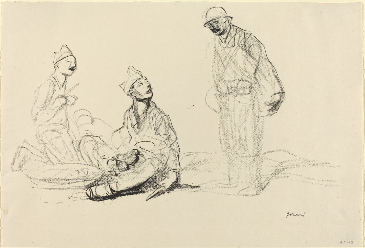 Vojáci připravující jídlo, c. 19141919. od Jean Louis Forain