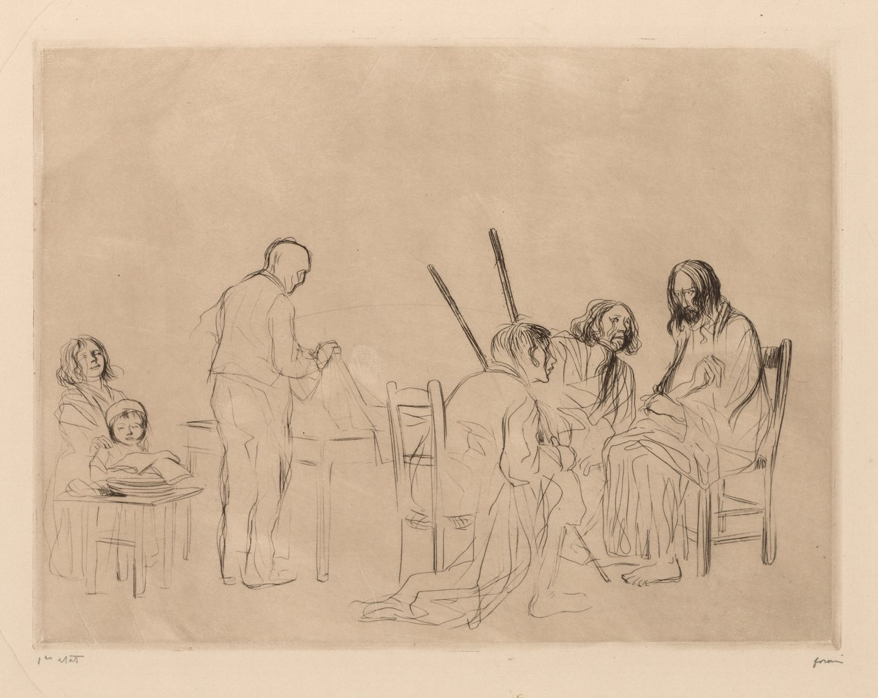 Večeře v Emauzích. od Jean Louis Forain