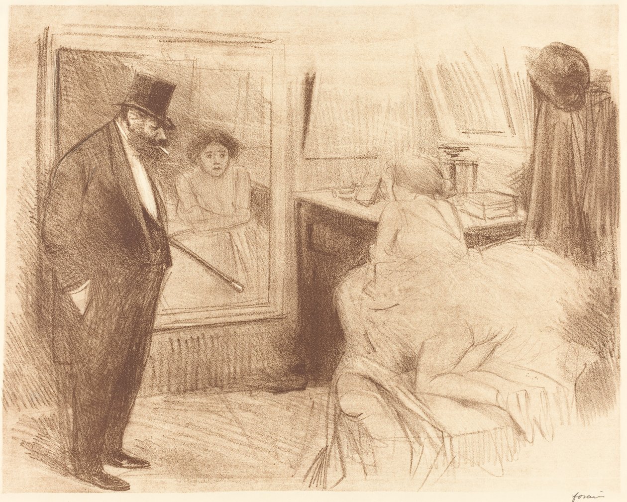 Tanečnice šatna (druhá deska) od Jean Louis Forain