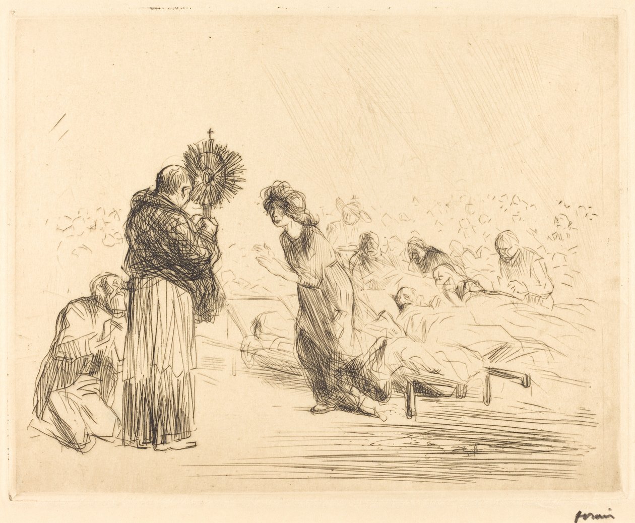 Zázrak před Nejsvětější svátostí (čtvrtá deska) od Jean Louis Forain