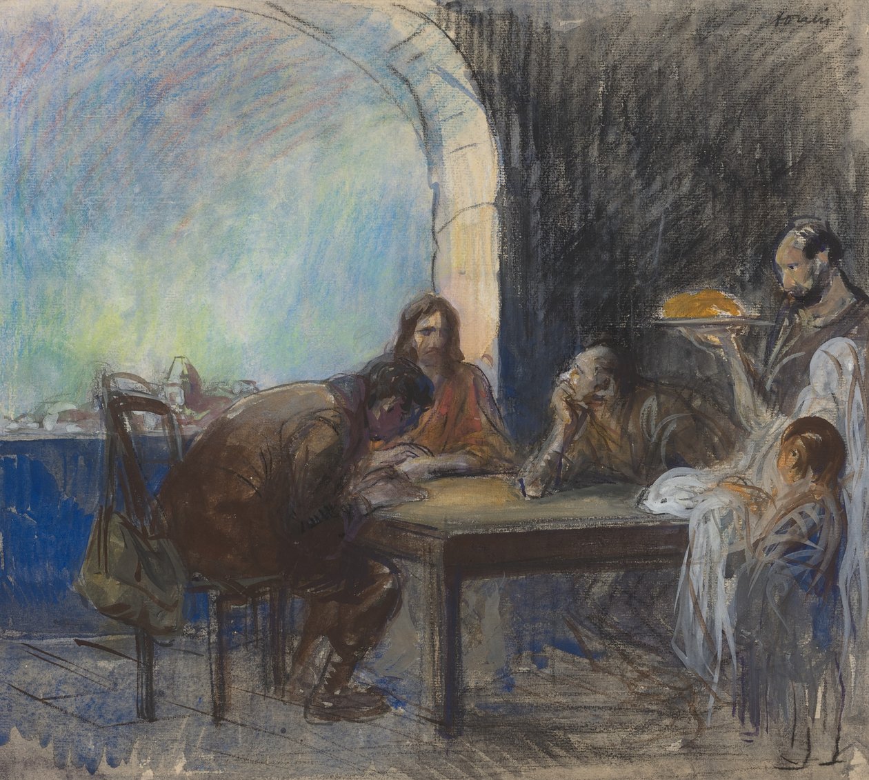 Večeře v Emauzích, možná c. 19121913. od Jean Louis Forain