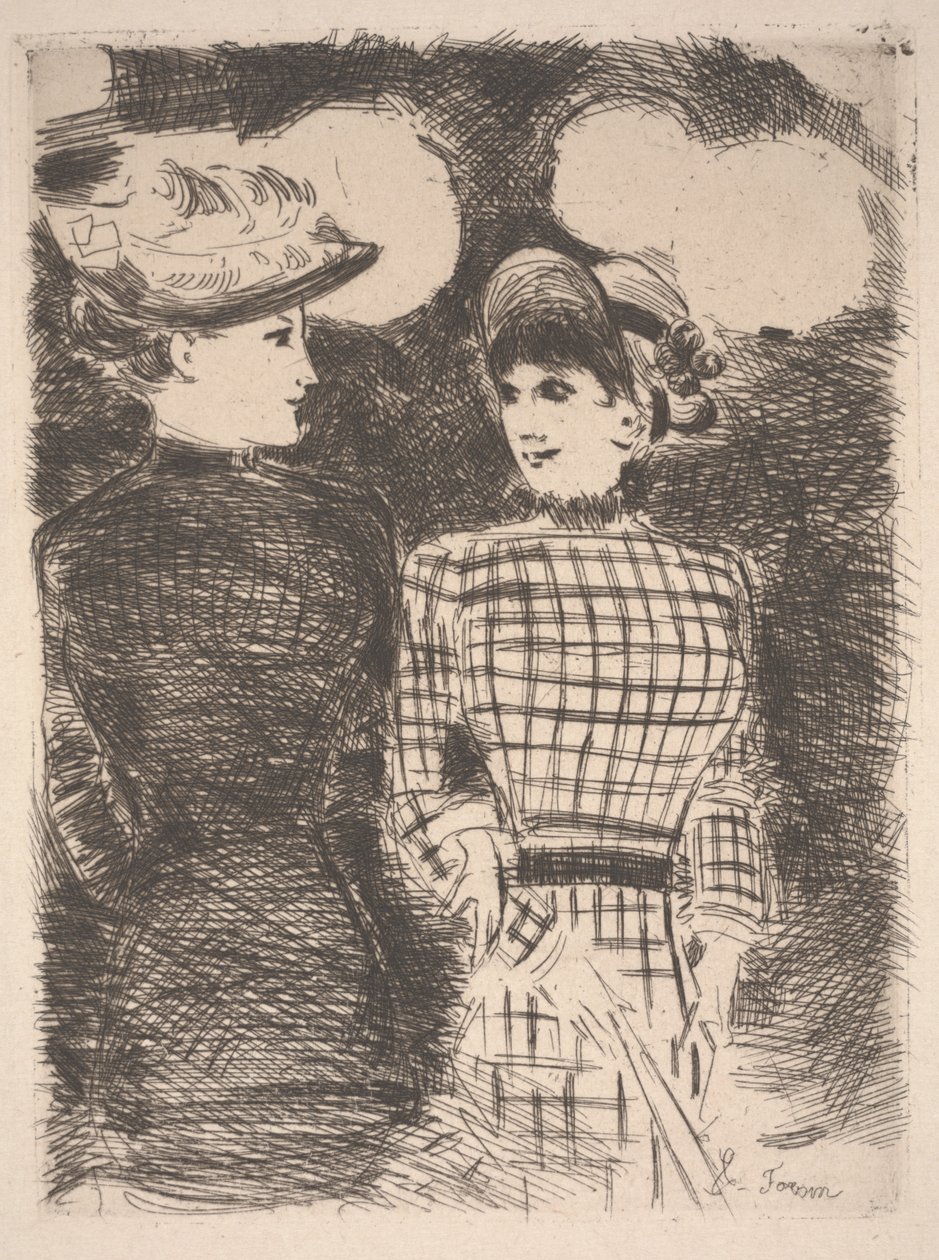 Dvě ženy (lept) od Jean Louis Forain