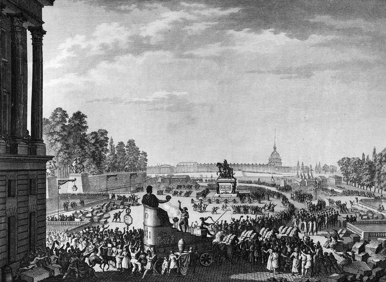 Francouzská revoluce: První oslava svobody u příležitosti Švýcarů z Chateauvieux (Chateaux Vieux nebo Chateaux-Vieux) 15. od Jean Louis II (after) Prieur