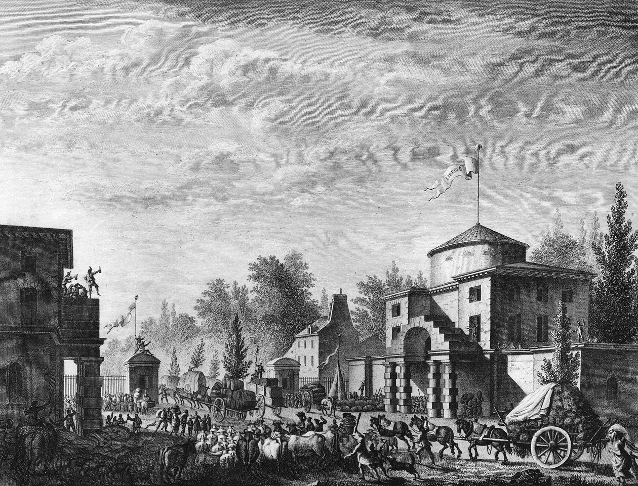 Francouzská revoluce: Volný vstup na pařížskou bariéru 1. května od Jean Louis II (after) Prieur
