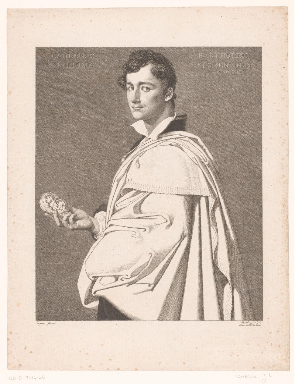 Portrét sochaře Lorenza Bartoliniho od Jean Louis Potrelle