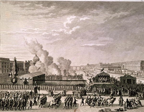 Proklamace nebezpečí vlasti, 22. července 1792, vyryl Pierre Gabriel Berthault (1737-1831) od Jean Louis Prieur