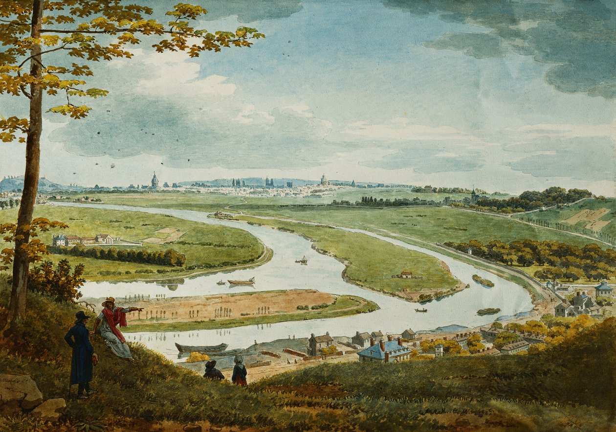 Pohled na Paříž a Seinu ze Saint-Cloud, od Jean Lubin Vauzelle
