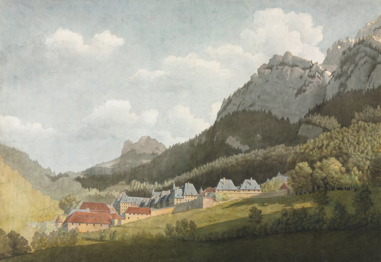 Krajina Grande Chartreuse, konec 17. století-18. století (akvarel s grafitem ) od Jean Lubin Vauzelle