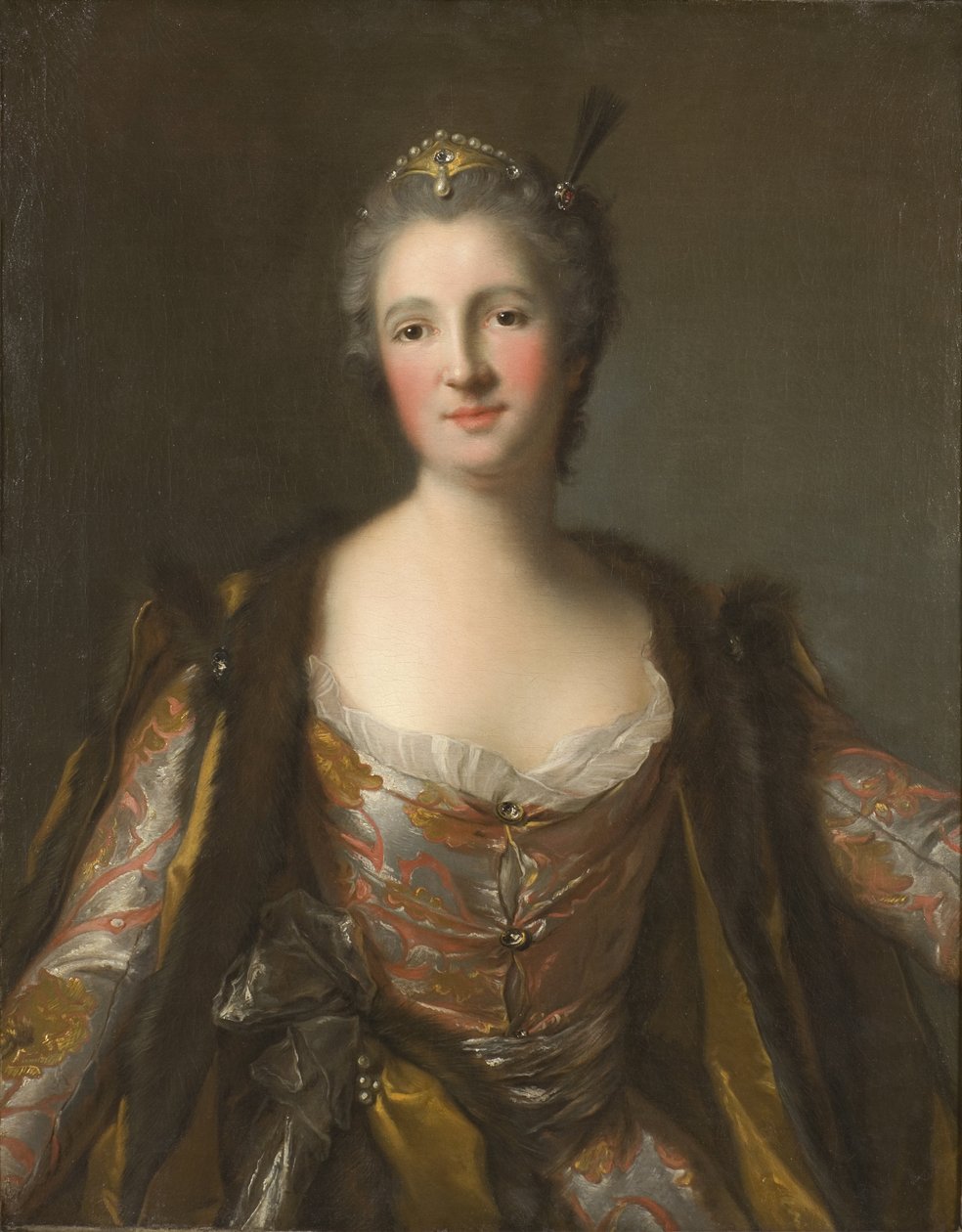 Elisabeth Catherine de Besenval, markýza de Broglie, en sultane - Marquise de Broglie (1718-1777), rozená Freiin von Besenval von Brunstatt, jako Sultana, Nattier, Jean-Marc (1685-1766). Olej na plátně. 1742 Rozměry: 81x63 cm. Národní muzeum Stockholm od Jean Marc Nattier