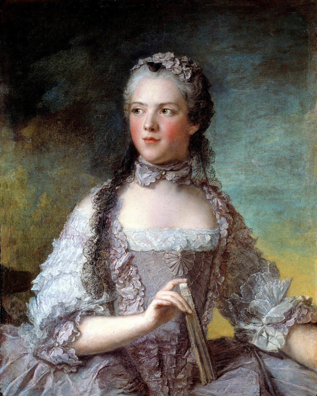 Francouzsky: Marie-Adélaïde de France, dite Madame Adélaïde Madame Adélaïde de France (1732-1800), dcera Ludvíka XV. od Jean Marc Nattier
