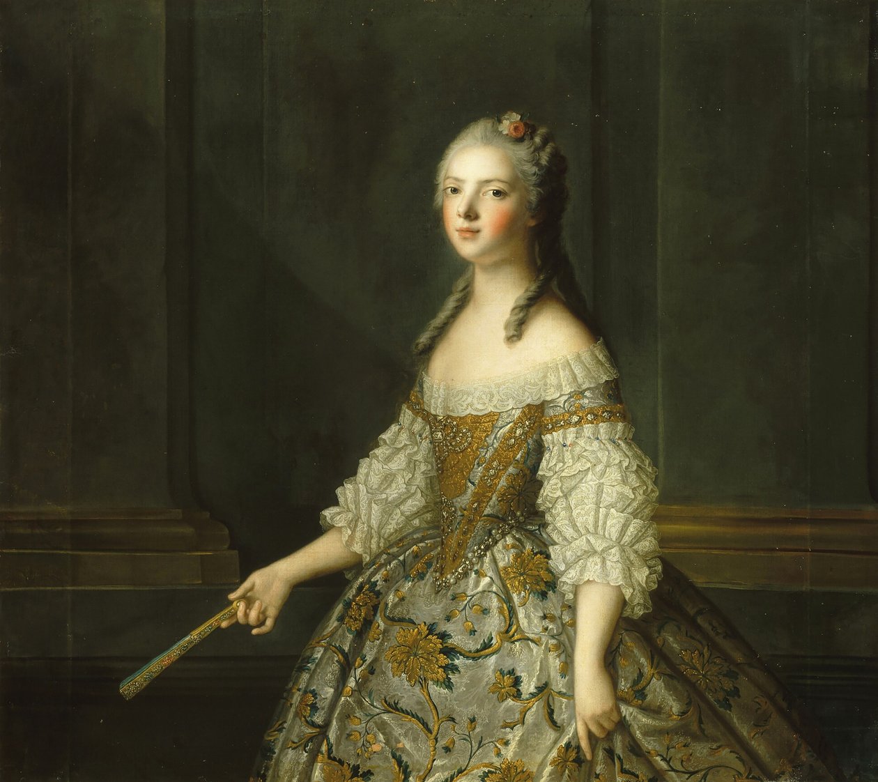 Lady Adelaide z Francie 1732-1800, Holding a Fan, ca. od Jean Marc Nattier