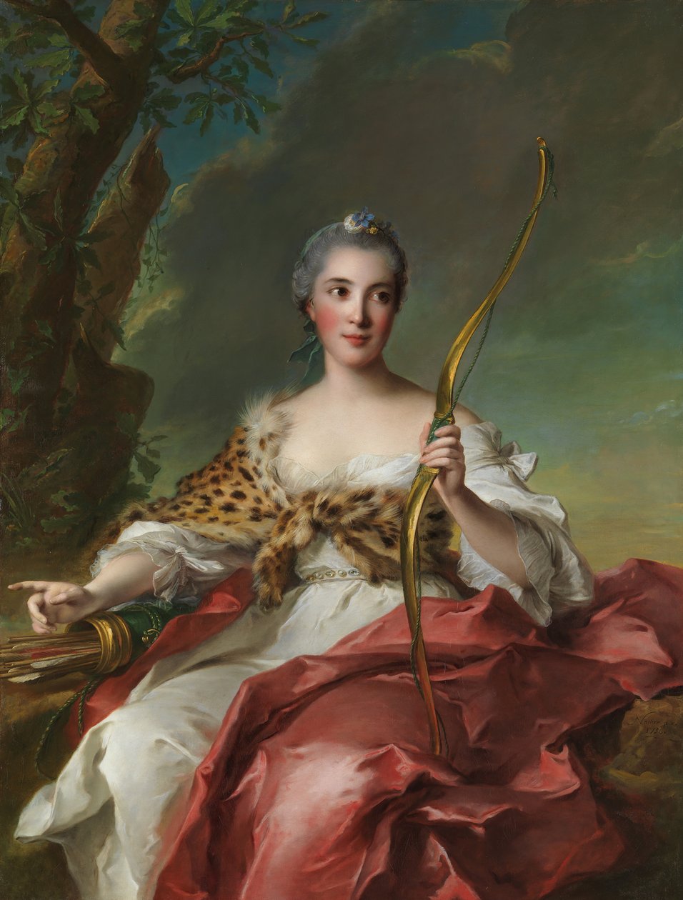 Madame Bergeret de Frouville jako Diana, 1756. od Jean Marc Nattier