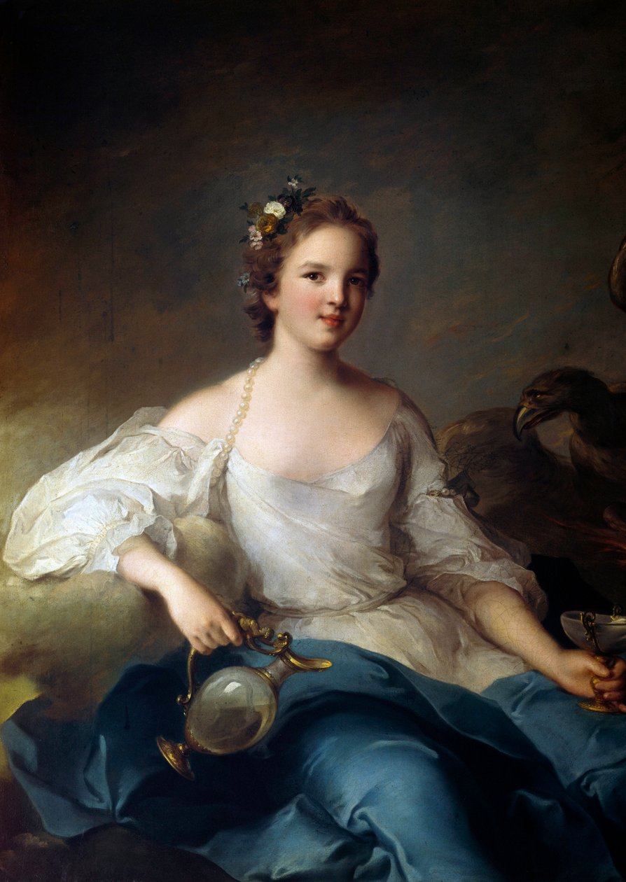 Portrét Charlotte Louise de Rohan - Guemenee, princezna z Masseranu, markýza z Crevecoeur (1722-?) zastoupená v Hebe Malba Jean Marc (Jean-Marc) Nattier (1685-1766) 1738 Ne 1,25x0,97 m od Jean Marc Nattier