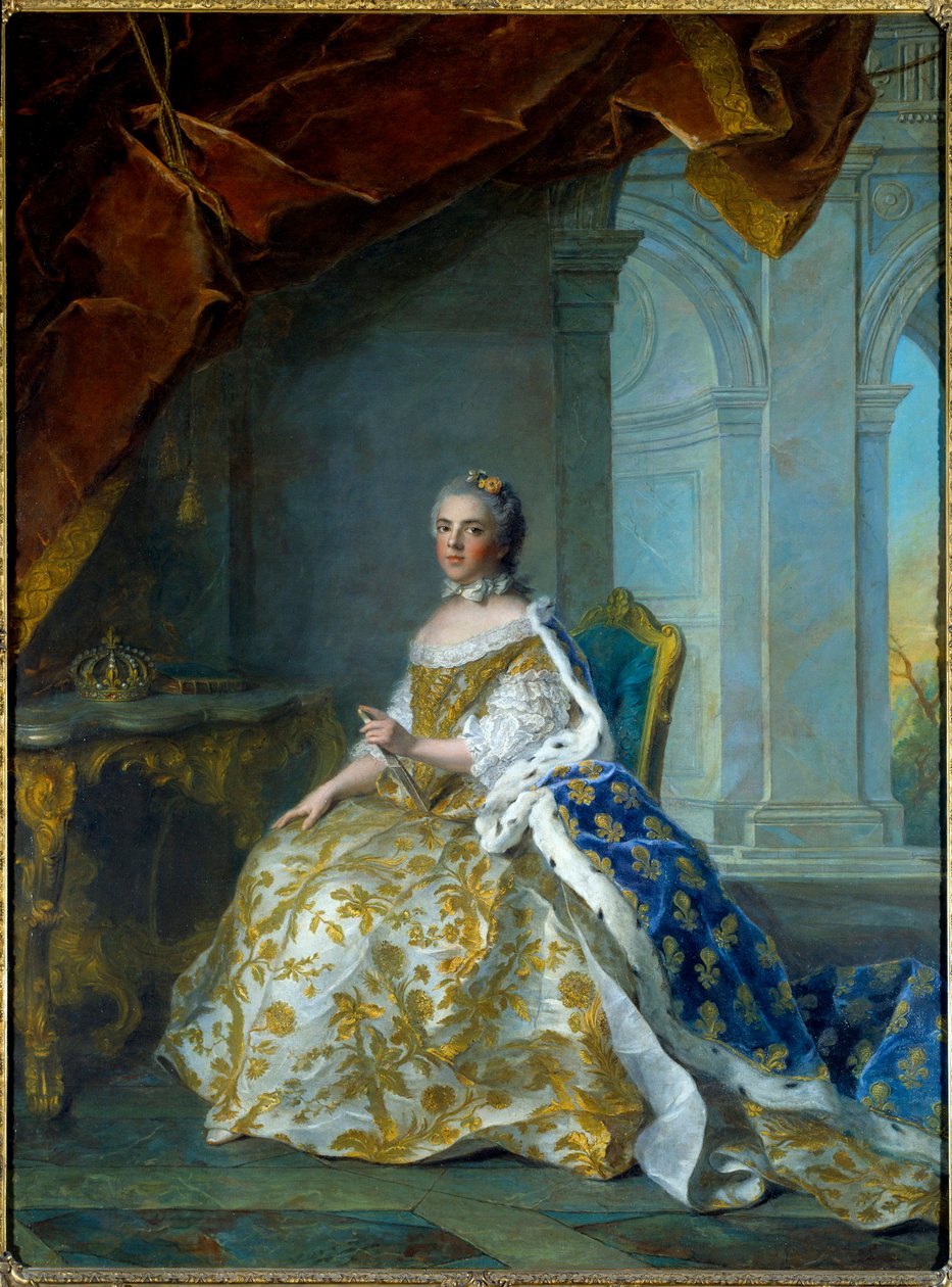 Portrét Louise Elisabeth z Francie, Infante ze Španělska, poté vévodkyně z Parmy (1727-1759) Obraz Jean Marc (Jean-Marc) Nattier (1685-1766) 1761 Ne 2,4x1,84m od Jean Marc Nattier