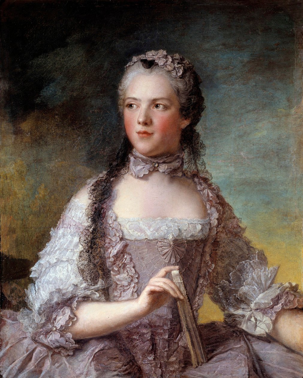 Portrét Madame Adelaide Francouzské (1732-1800), dcery krále Ludvíka XV. Obraz Jean-Marca (Jean Marc) Nattier (1685-1766) 1749 Slunce 0,81x0,64 m - Portrét Madame Adelaide de France (1732- 1800), dcera krále Ludvíka XV. Obraz Jean-Marc (J od Jean Marc Nattier