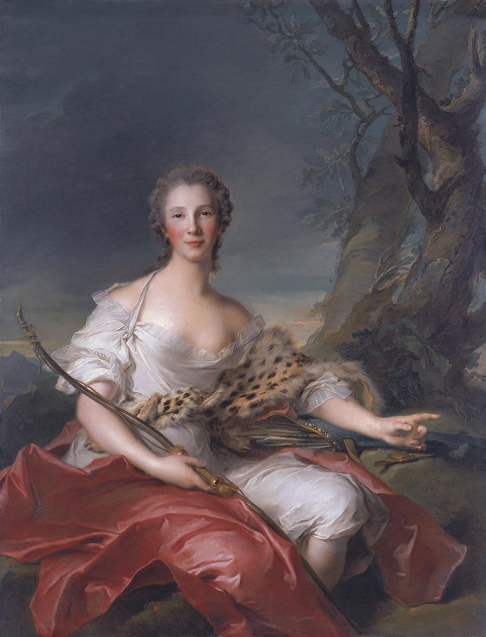 Portrét madam Bouretové jako Diany od Jean Marc Nattier