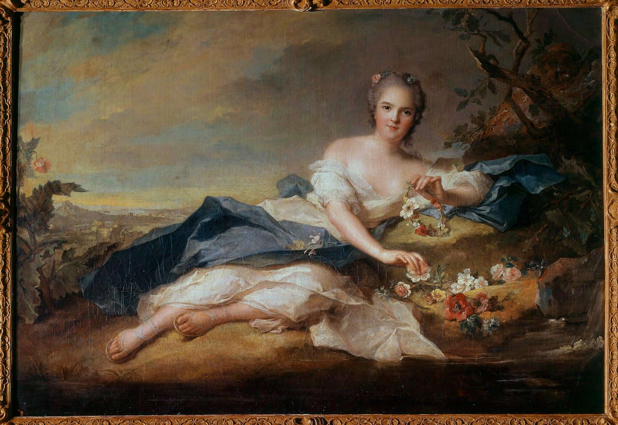 Portrét madame Henriette z Francie (1727-1752) ve Flore, dcera Ludvíka XV. Obraz Jean Marc (Jean-Marc) Nattier (1685-1766) 1742 Ne 0,96x1,51 m od Jean Marc Nattier