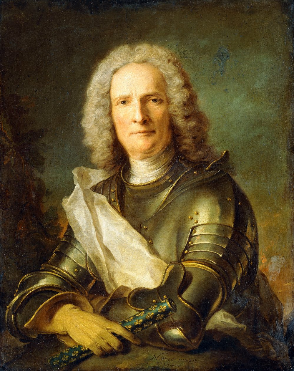 Portrét francouzského maršála, pravděpodobně Chretien-Louis de Montmorency-Lucembursko od Jean Marc Nattier