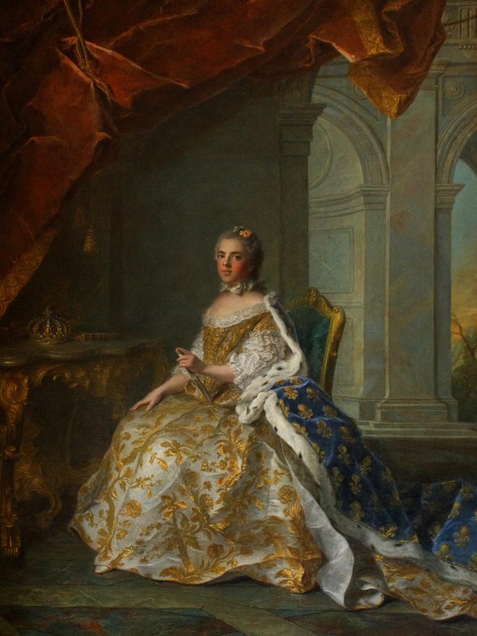 Posmrtný portrét Louisy Alžběty Francouzské (1727-1759), vévodkyně parmské, ve dvorním oděvu od Jean Marc Nattier