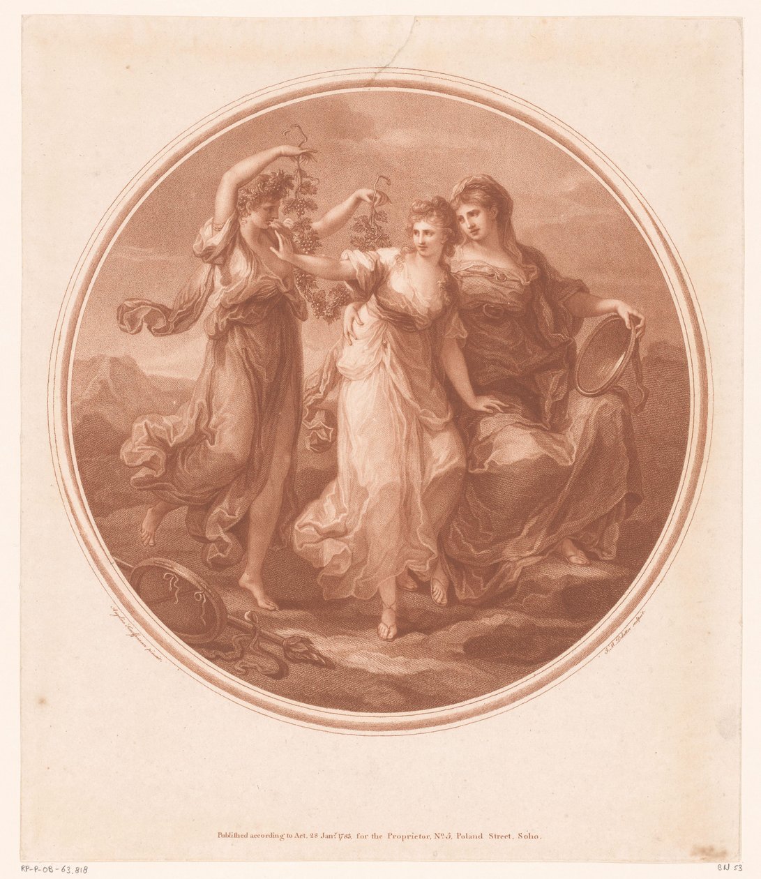 Kráska (Bellezza) radí Prudence (Prudentia), odmítá pokušení Folly (Pazzia) od Jean Marie Delattre