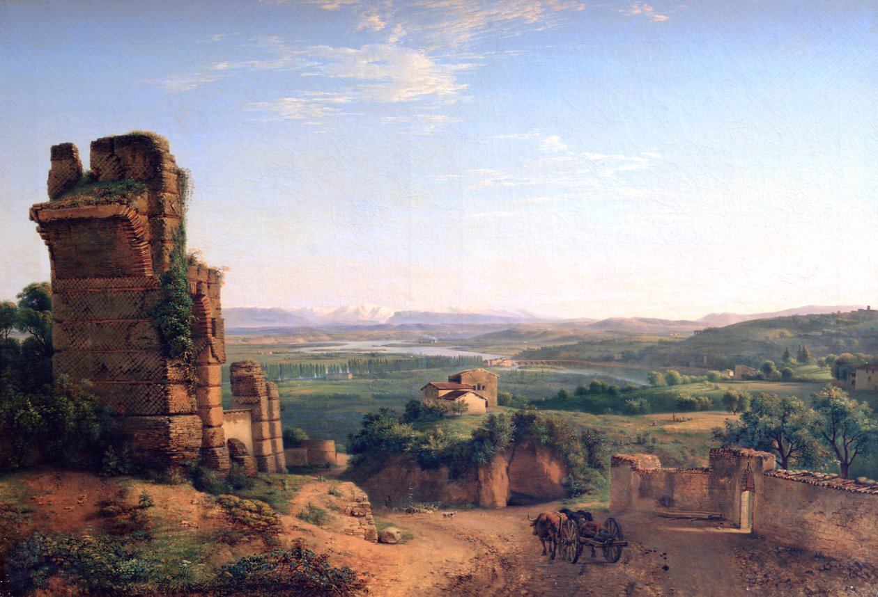 Římské akvadukty na svazích Saint Just, c1790-1853 od Jean Michel Grobon