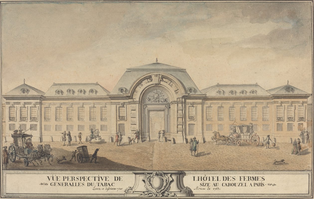 Pohled na Hôtel des Fermes Générales du Tabac od Jean Michel Moreau