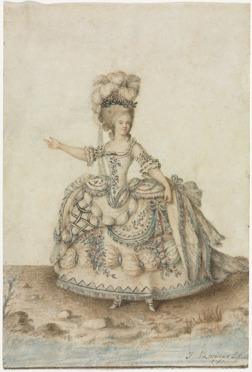 Studie kostýmu pro operního pěvce, 1781. od Jean Michel Moreau le Jeune