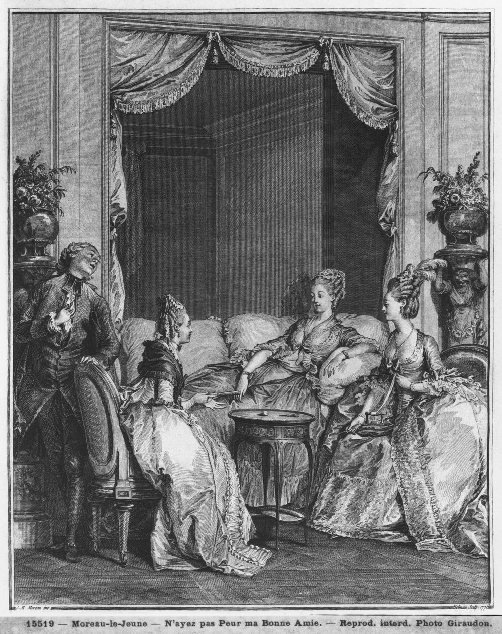 Neboj se, můj dobrý příteli, vyryl Isidore Stanislas Helman (1749-1809) 1776 od Jean Michel the Younger Moreau