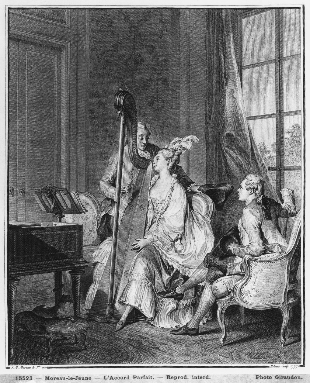 Dokonalý akord, vyrytý Isidore Stanislas Helman (1749-1809) 1777 od Jean Michel the Younger Moreau