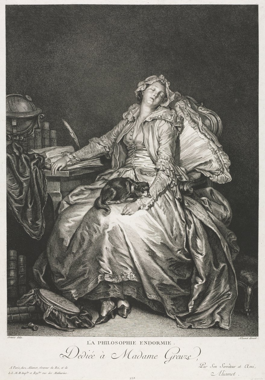 Madame Greuze Spící, 1776. od Jean Michel the Younger Moreau