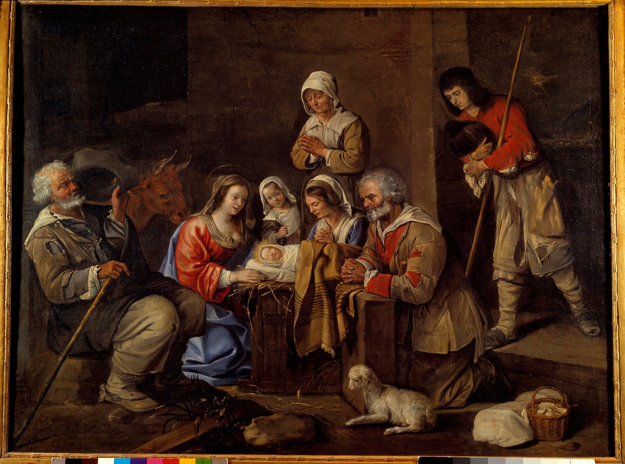 Obraz Klanění pastýřů od Jeana Michelina (1623-1695) 17. století. od Jean Michelin