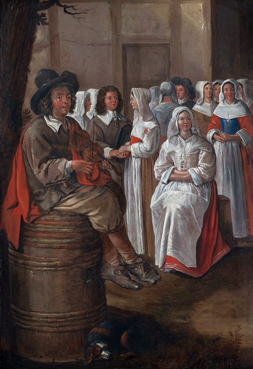 Svatební scéna podle Michelina, Jean (1623-1695). Olej na plátně, rozměr : 76x52, , Soukromá sbírka od Jean Michelin