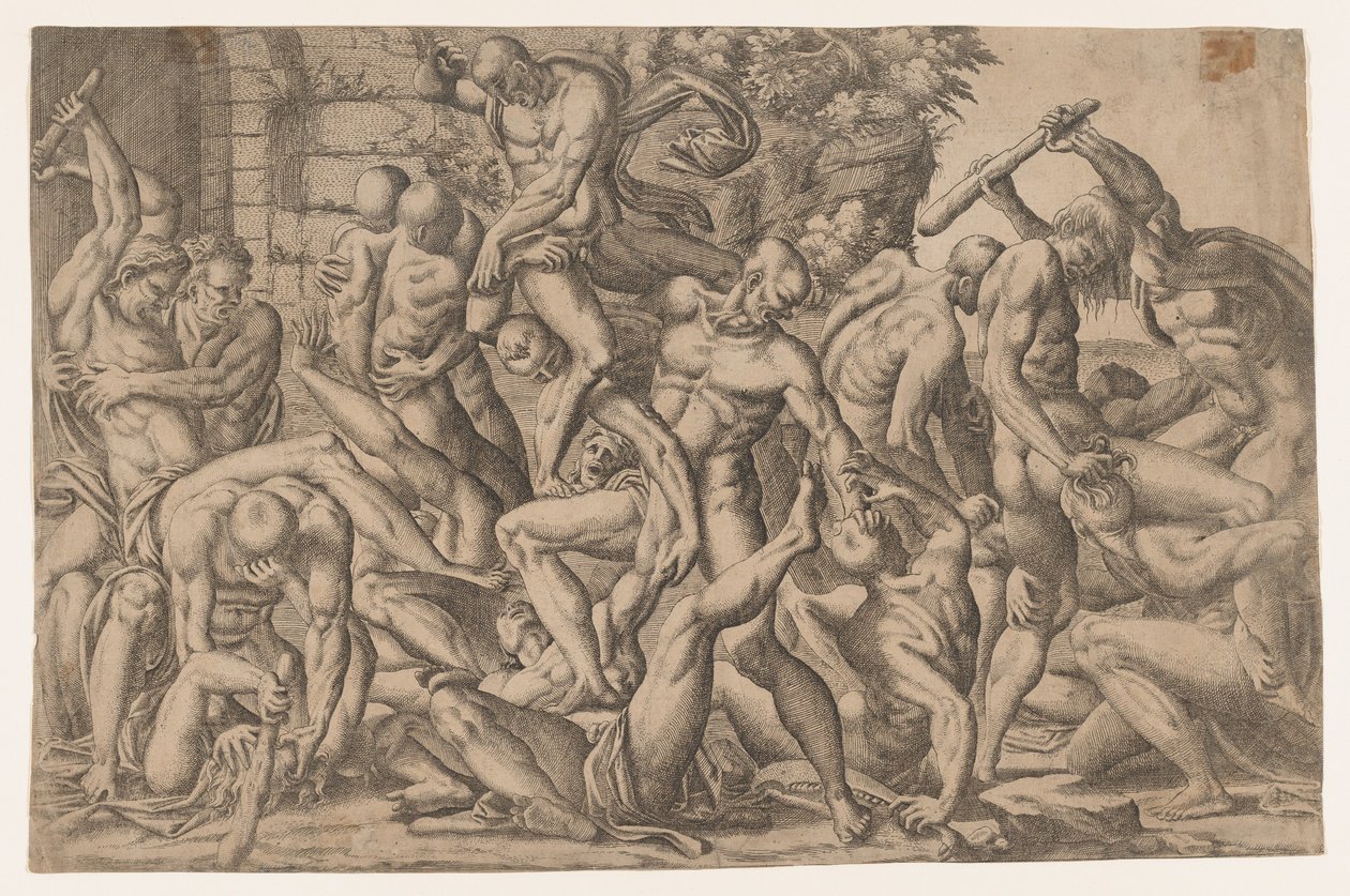 Boj nahých mužů, 1535-55. od Jean Mignon