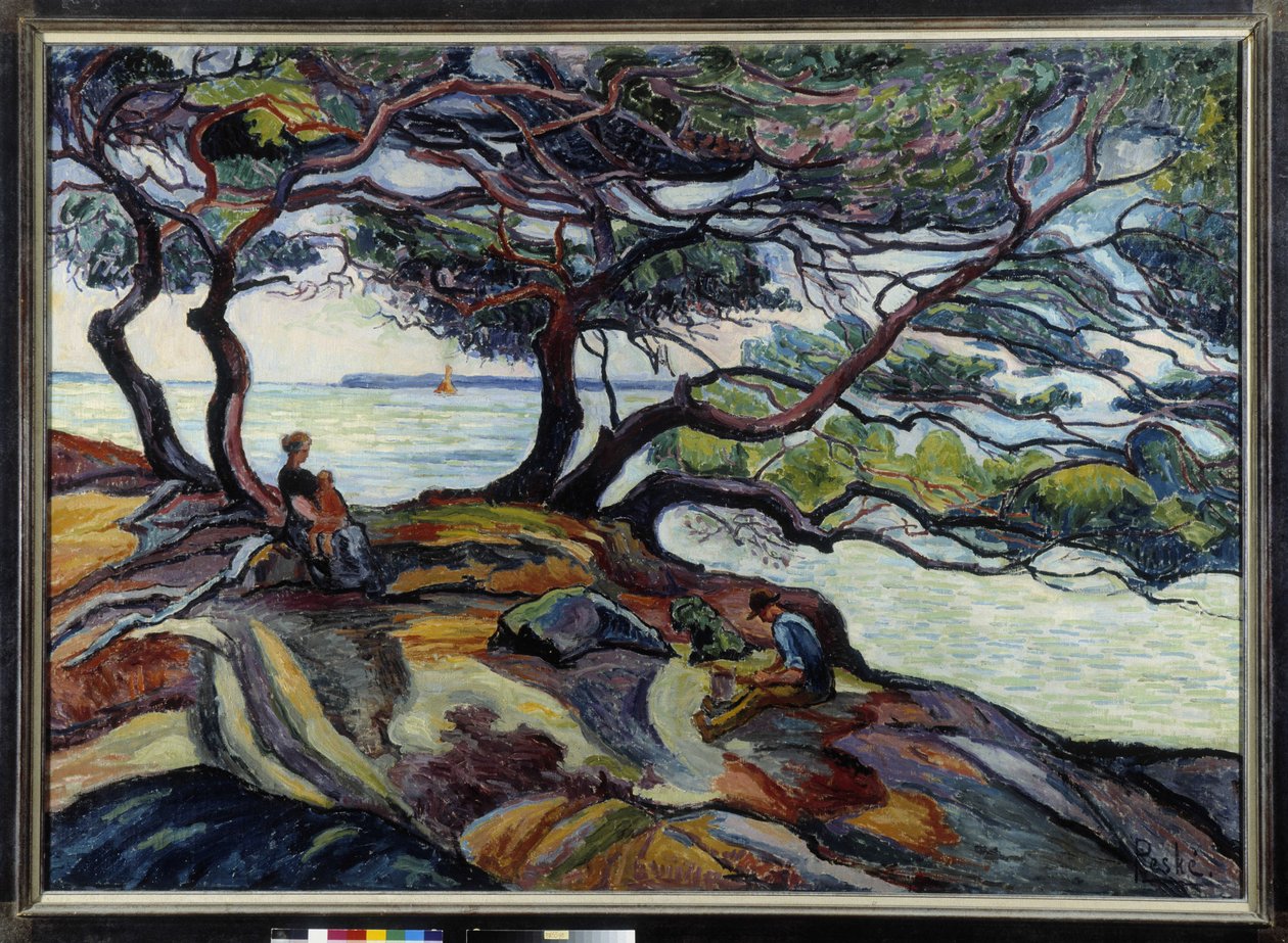 Ostrov Hyeres od mysu Bernar od Jean Misceslas Peske