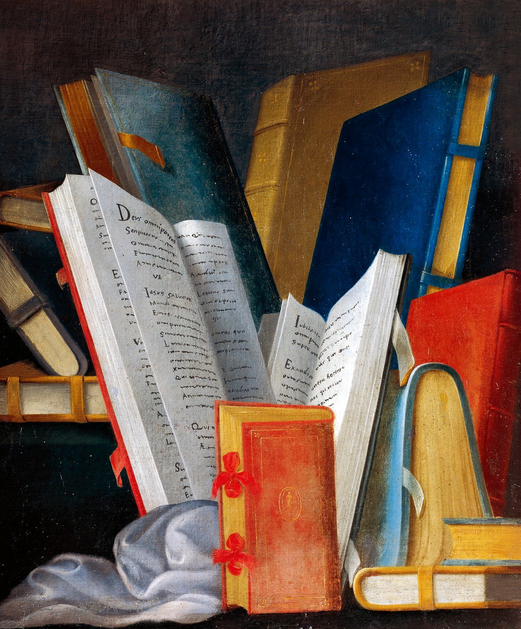 Alegorie literatury a čtení, panel maloval Jean Mosnier (1600-1656). Zámek Beauregard, Loir-et-Cher, Francie. Detail. od Jean Monier or Mosnier