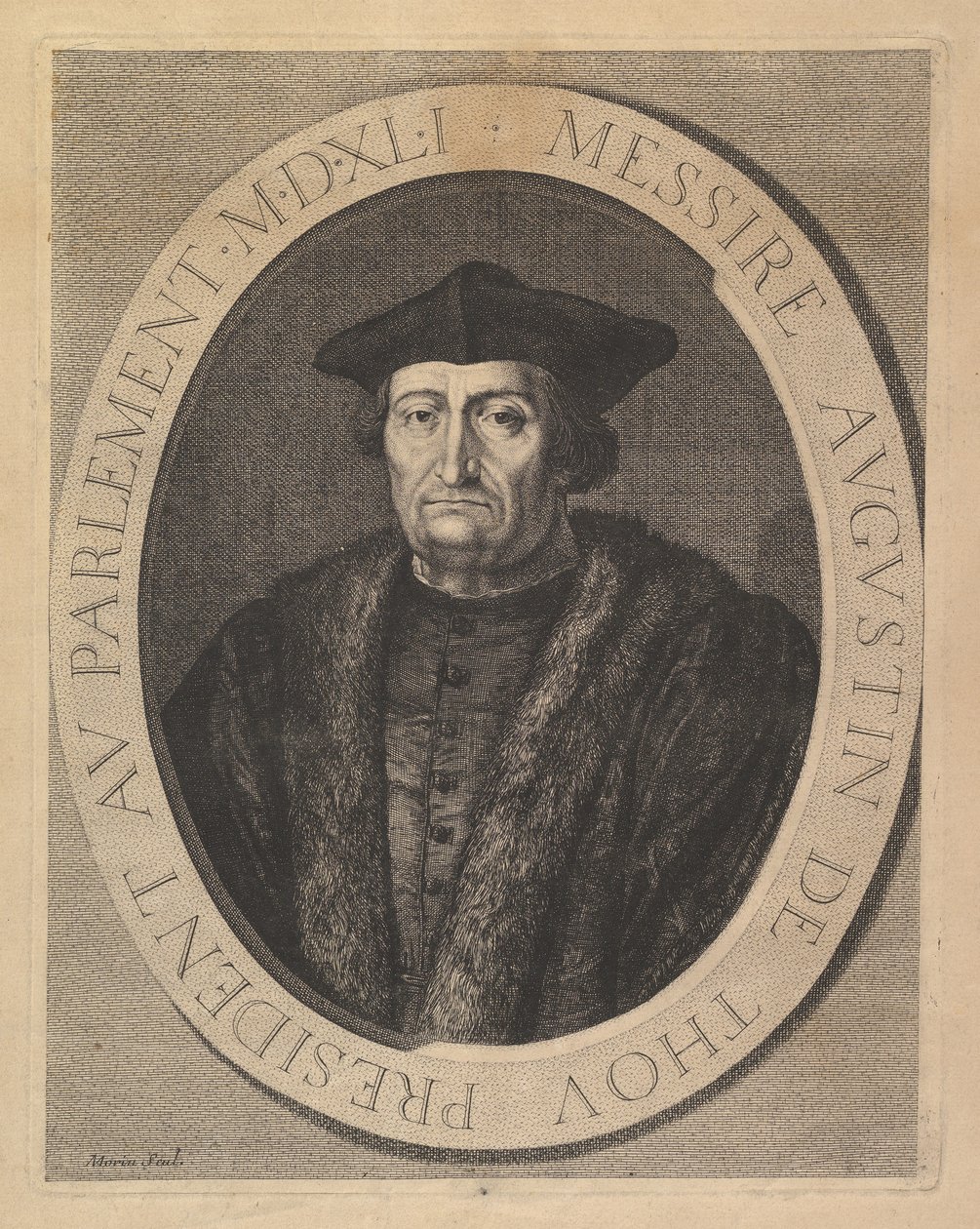 Augustin de Thou, předseda parlamentu. od Jean Morin