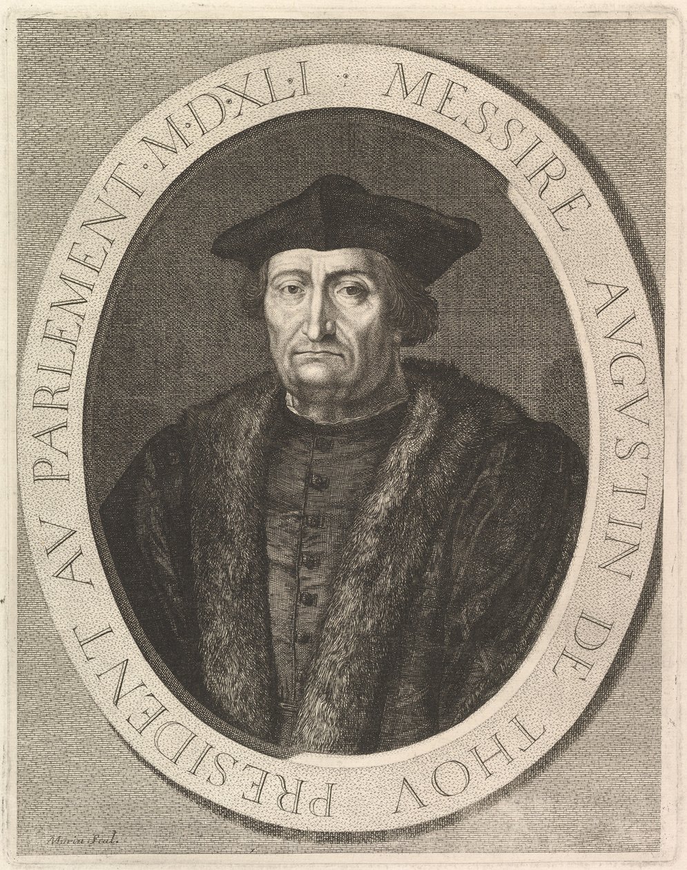 Augustin de Thou, předseda parlamentu. od Jean Morin