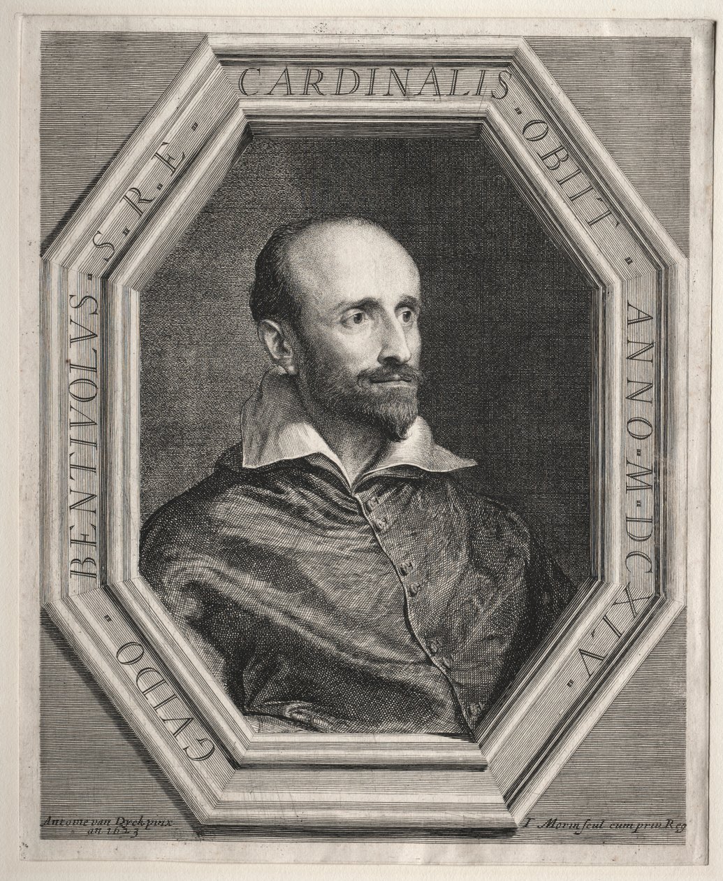 Kardinál Guido Bentivoglio, papežský nuncius u dvora Ludvíka XIII od Jean Morin