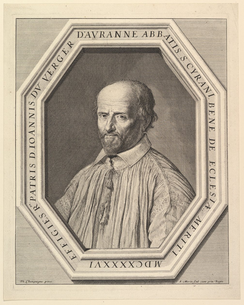 Jean Duvergier de Hauranne, opat Saint-Cyran. od Jean Morin