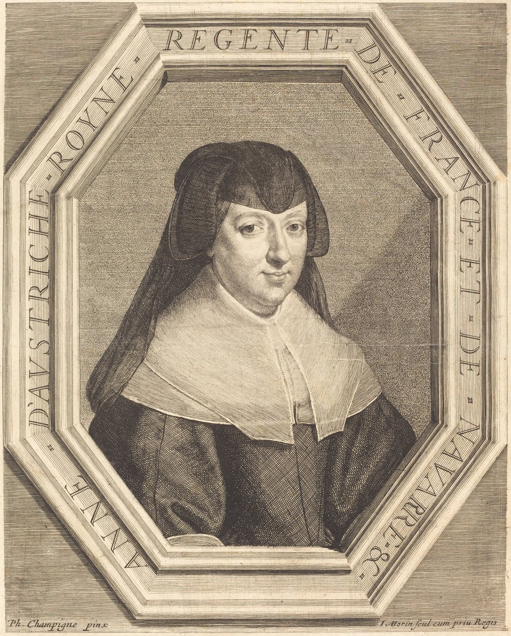 Anny Rakouské od Jean Morin after Philippe de Champaigne