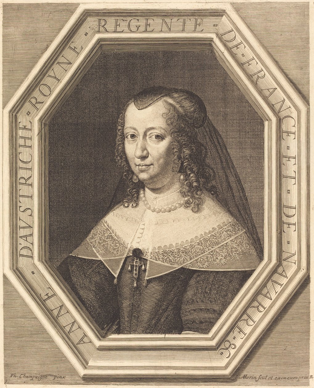 Anny Rakouské od Jean Morin after Philippe de Champaigne